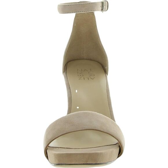 Naturalizer Womens Joy Beige Suede Square Toe Dress Sandals Heels Imperfections - Picture 2 of 4